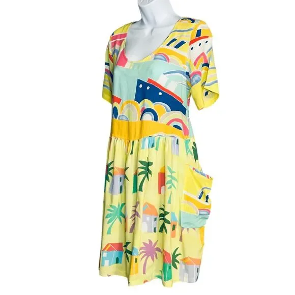 Vintage Jams World Short Sleeve Dress Port/Resort Tropical Vacation Size Small - Picture 8 of 10